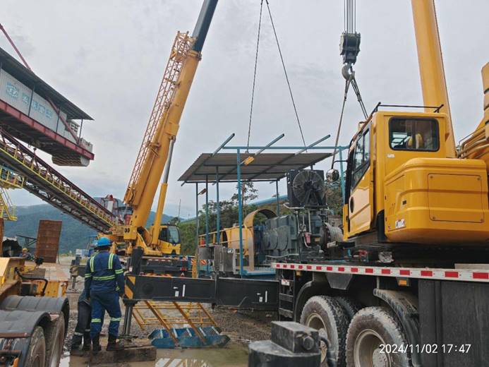厄瓜多尔分公司实现米拉多铜矿废石输送系统耽搁装置工作